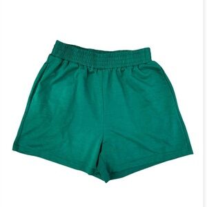 Dark Green Elastic Waistband Women's Sweatshorts